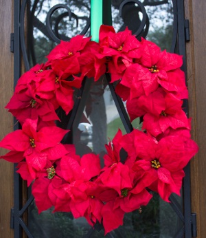 Crimson Poinsettia Wreath